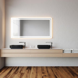 MEGA ist ein Badspiegel mit Beleuchtung Links Rechts Oben